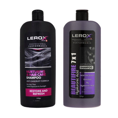 شامپو مو لروکس مدل Beautifire و Nurturing حجم 550 میلی لیتر مجموعه 2 عددی