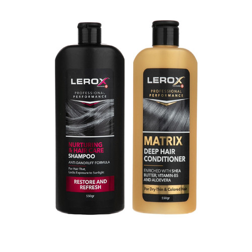 شامپو مو لروکس مدل T 2&2 حجم 550 میلی لیتر به همراه نرم کننده مو لروکس مدل T 2&2 حجم 550 میلی لیتر