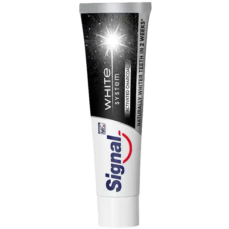 خمیر دندان سیگنال مدل White System Activated Charcoal | سفید کننده زغالی