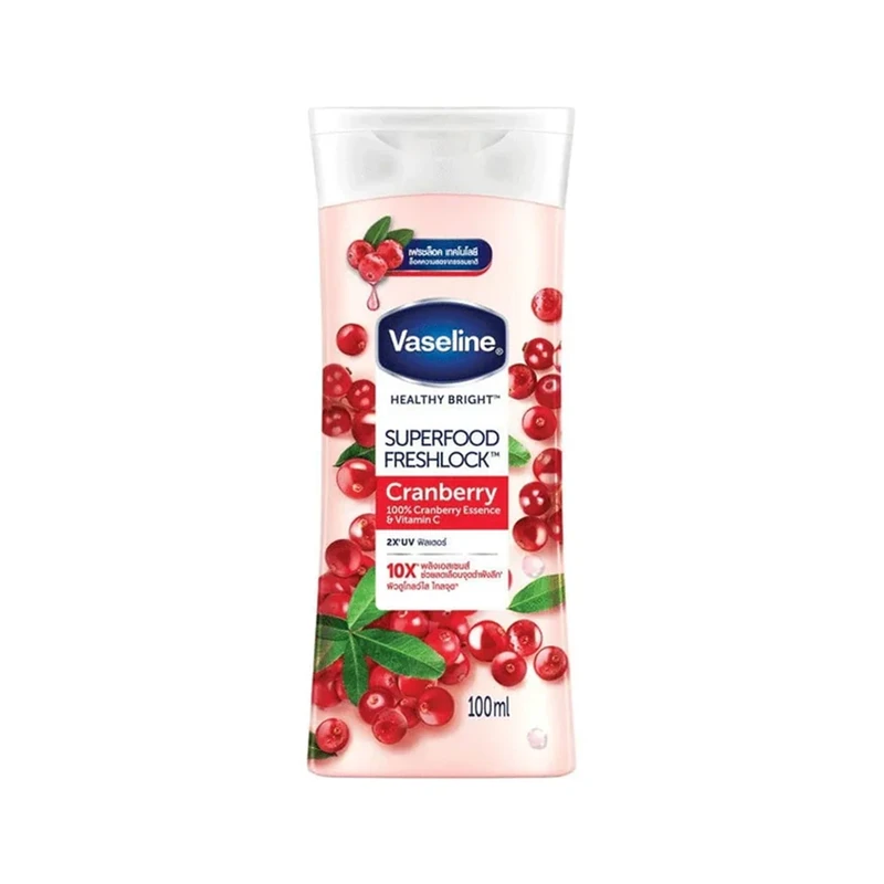لوسیون بدن وازلین مدل SUPER FOOD FRESH LOCK باعصاره کرنبری وویتامینC مرطوب کننده وضد خشکی مناسب انواع پوست حجم ۱۰۰ میلی لیتر